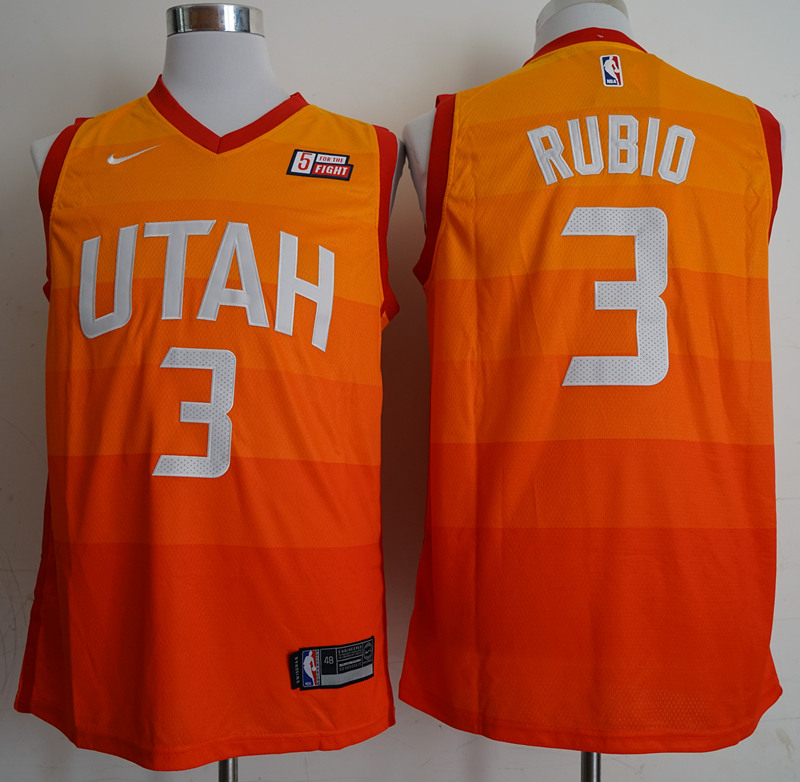2018 Men NBA Utah Jazz #3 Rubio orange city edition Jerseys->->NBA Jersey